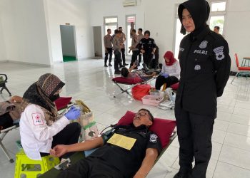 Seluruh Anggota Ikut Donor Darah, Polresta Pati HUT ke 72 Humas Polri