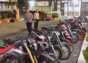 Razia Malam Minggu, Polsek Juwana Amankan 20 Sepeda Motor