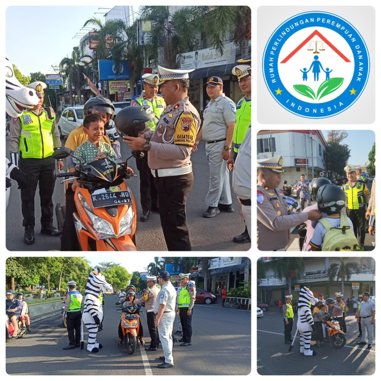 Rumah PPAI Apresiasi Satlantas Pati dan Jasa Raharja Bagikan Helm Gratis ke Anak – Anak