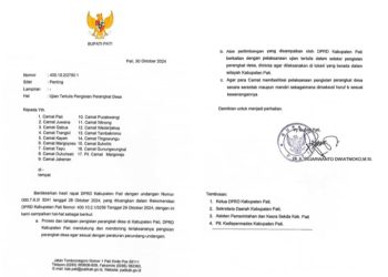 Surat Ujian Tertulis Perangkat Desa Dari Pj Bupati dan DPRD Pati di Abaikan