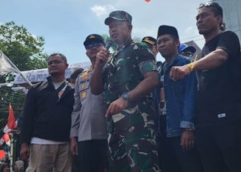 Kebebasan Berpendapat, Dandim Pati Berikan Pemahaman dan Imbauan di Aksi Damai
