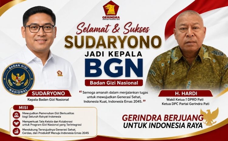 Sudaryono Jadi Kepala BGN, H. Hardi Sampaikan Selamat