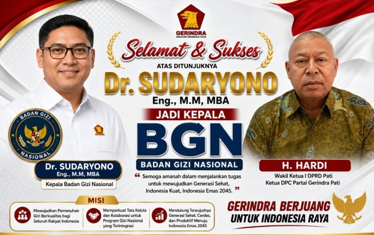 Dr. Sudaryono Eng., M.M, MBA Jadi Kepala BGN, H. Hardi Sampaikan Selamat