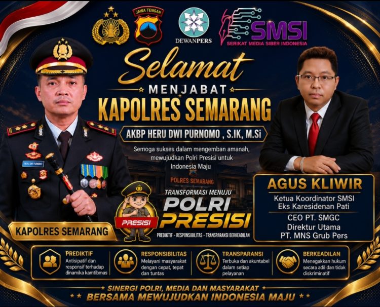 AKBP Heru Dwi Purnomo Jadi Kapolres Semarang, Agus Kliwir Ucapkan Selamat