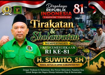 Tirakatan dan Sholawatan Warnai Peringatan HUT RI ke-81 di Kediaman H. Suwito