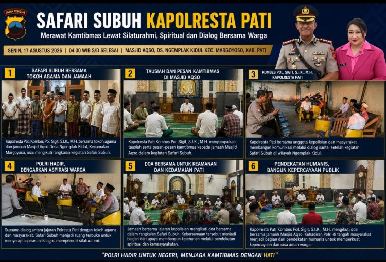HUT RI ke 81 dan Safari Subuh , Kapolresta Pati Gandeng Tokoh Agama
