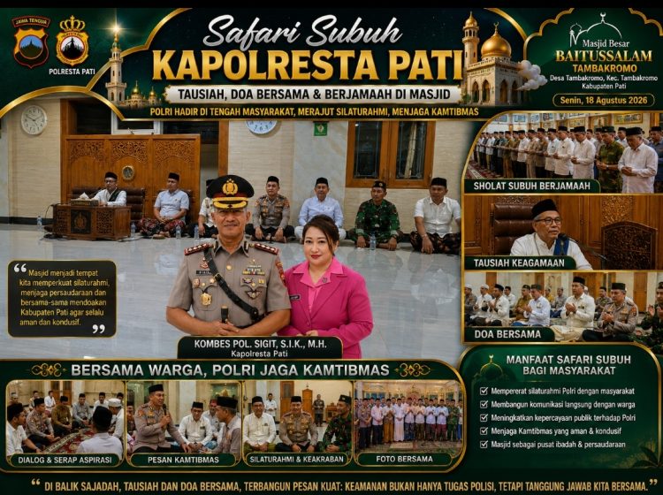 Dari Masjid Menebar Kedamaian, Kapolresta Pati Ajak Masyarakat Menjaga Kamtibmas Wilayah