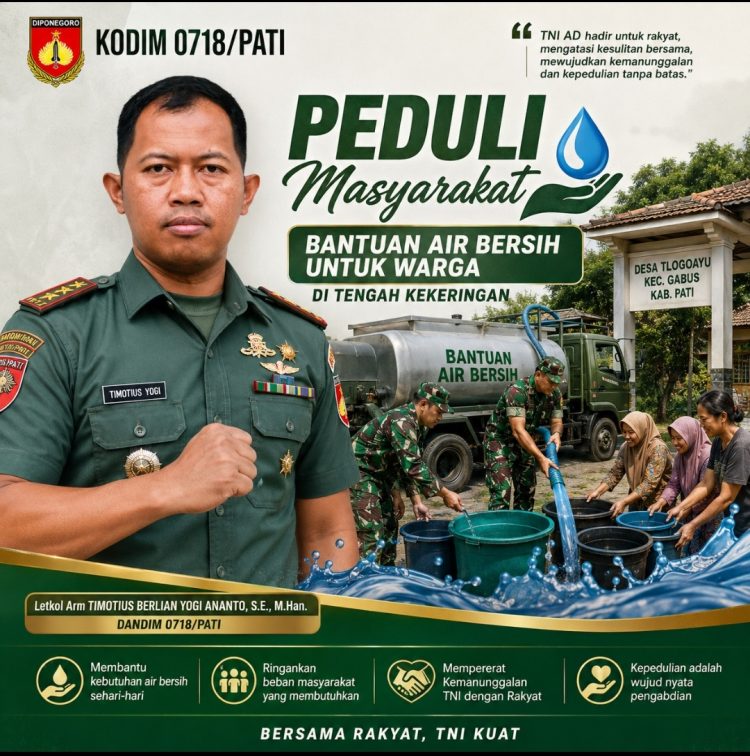 Terima Bantuan Air Bersih, Warga Apresiasi Kodim 0718/Pati