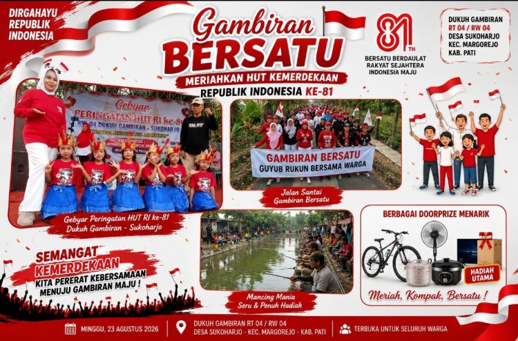 Gambiran Bersatu Kompak Rayakan HUT RI, Doorprize, Orkes Dangdut dan Mancing Mania