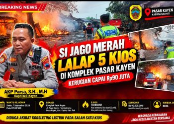Si Jago Merah Mengamuk di Pasar Kayen Pati, 5 Kios Terbakar