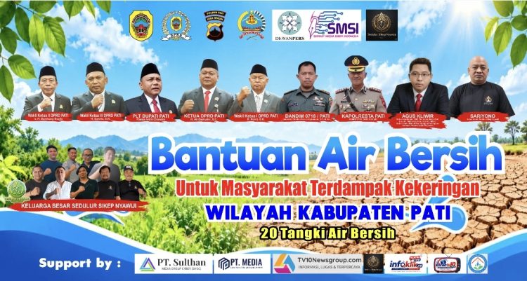 Peduli Warga Kekeringan, SMSI dan Sedulur Sikep Nyawiji Didukung Polresta, DPRD, Pemkab dan Kodim Salurkan 20 Tangki Air