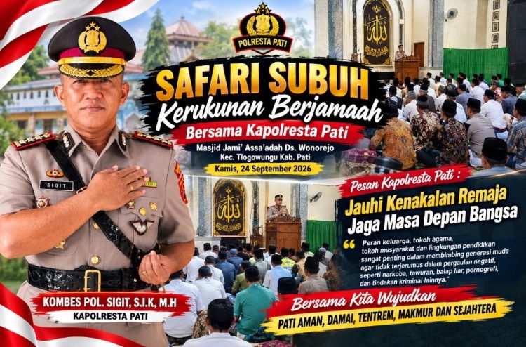 Dari Masjid Jami’ Assa’adah, Kapolresta Pati Serukan Pati Aman dan Generasi Muda Terjaga