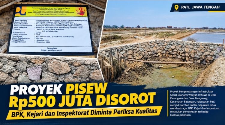 Dugaan Kualitas Tak Sesuai Standar, Proyek PISEW Desa Pecangaan Disorot
