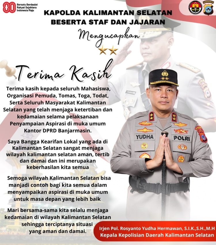 Polda Kalsel Apresiasi Unjuk Rasa Damai di Depan DPRD