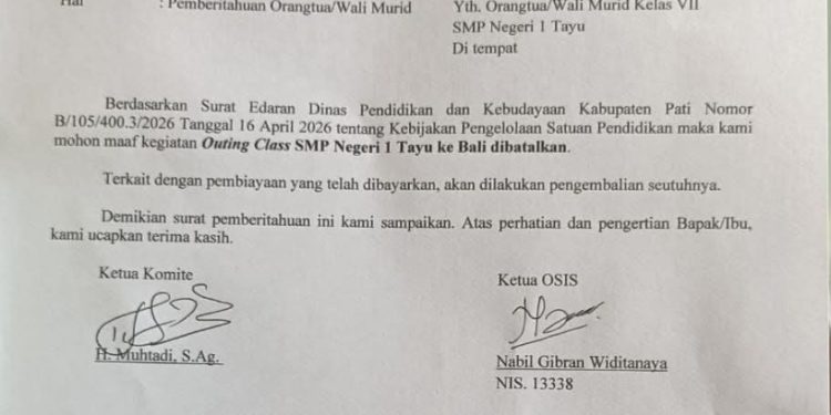 Lahan Bisnis, Bandang : SMPN 1Tayu Indikasi Korupsi Tersistematis