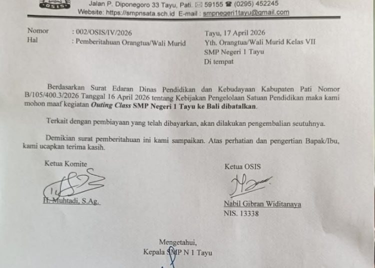 Lahan Bisnis, Bandang : SMPN 1Tayu Indikasi Korupsi Tersistematis