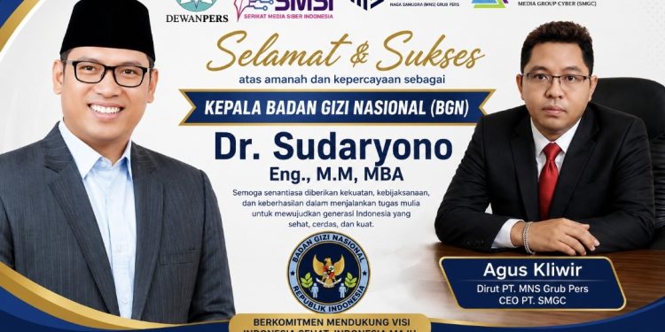 Sudaryono Jadi Kepala BGN, Agus Kliwir Ucapkan Selamat dan Sukses