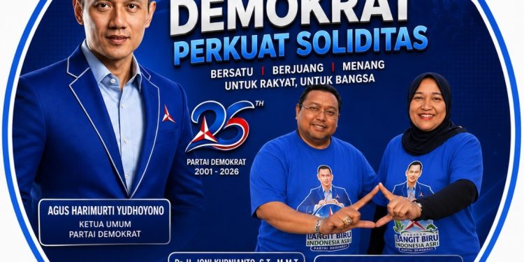 Sambut HUT ke-25 Partai Demokrat, Joni Kurnianto dan Kartina Sukawati Ajak Kader Perkuat Soliditas