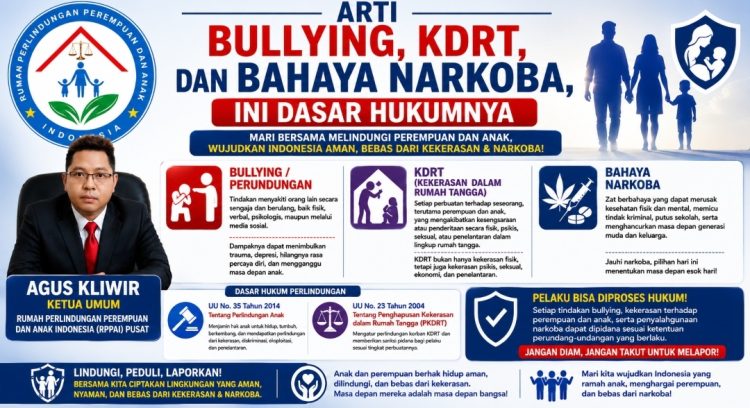 RPPAI Bongkar Arti Bullying, KDRT dan Bahaya Narkoba, Ini Dasar Hukumnya