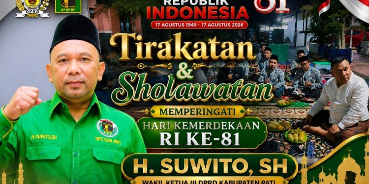 Tirakatan dan Sholawatan Warnai Peringatan HUT RI ke-81 di Kediaman H. Suwito