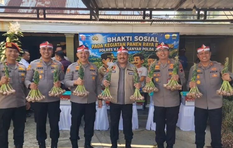 Dirsiber Polda Jateng Ikut Panen Bawang