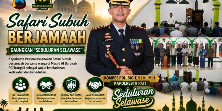 Tampilkan Keteladanan, Kapolresta Pati : Safari subuh Berjamaah Gaungkan “Seduluran Selawase”