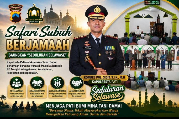 Tampilkan Keteladanan, Kapolresta Pati : Safari subuh Berjamaah Gaungkan “Seduluran Selawase”