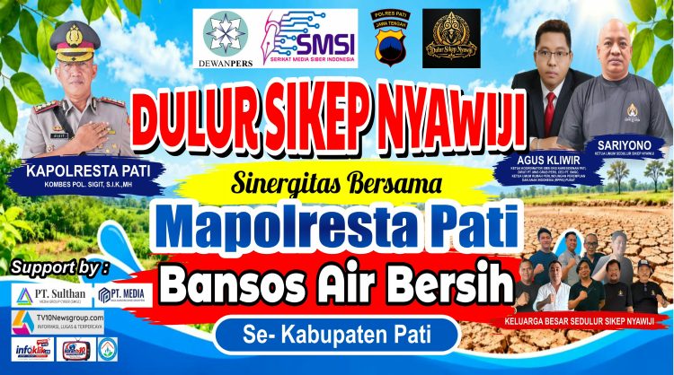 Kepedulian di Tengah Kekeringan, Dulur Sikep Nyawiji Gandeng SMSI dan Mapolresta Pati