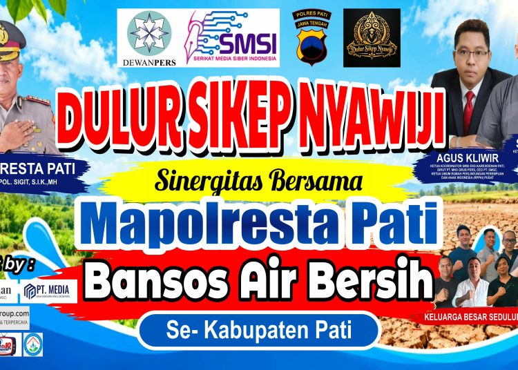 Kepedulian di Tengah Kekeringan, Dulur Sikep Nyawiji Gandeng SMSI dan Mapolresta Pati