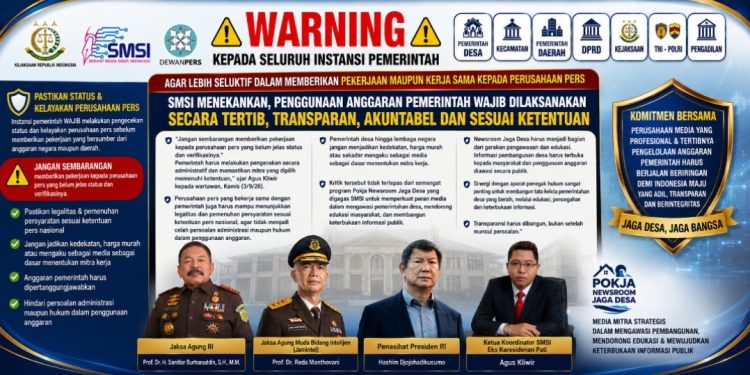 SMSI Warning Kerja Sama Perusahaan Media di Pemerintah, Pokja Newsroom Jaga Desa Jadi Pengawal Transparansi