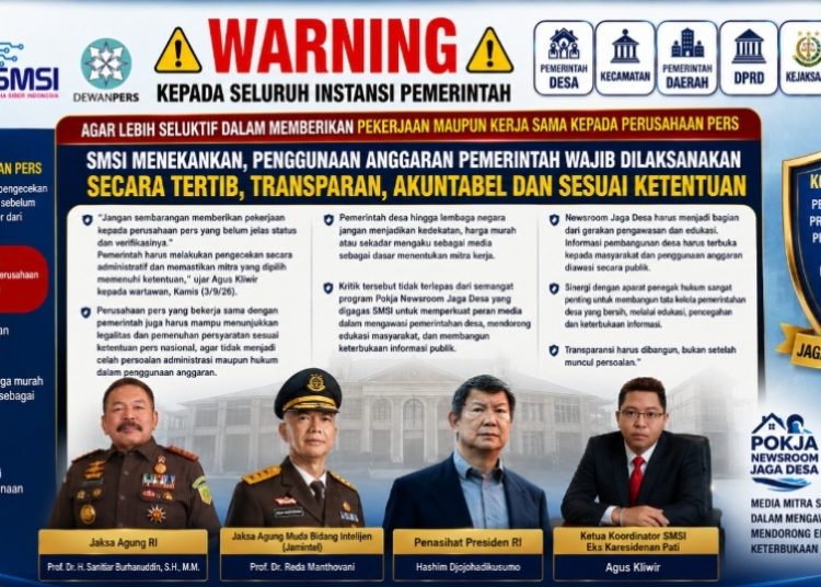 SMSI Warning Kerja Sama Perusahaan Media di Pemerintah, Pokja Newsroom Jaga Desa Jadi Pengawal Transparansi