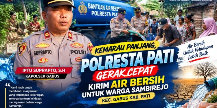 Kemarau Panjang Melanda, Kapolsek Gabus Salurkan Air Bersih ke Warga