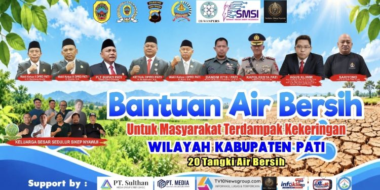Peduli Warga Kekeringan, SMSI dan Sedulur Sikep Nyawiji Didukung Polresta, DPRD, Pemkab dan Kodim Salurkan 20 Tangki Air