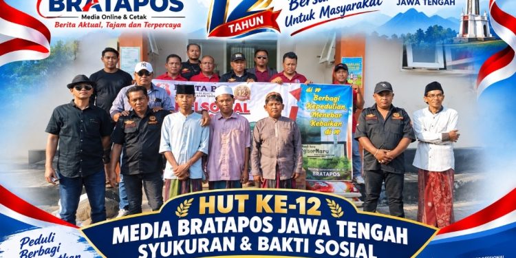 Dua Belas Tahun Berkarya, Media Bratapos Jateng Teguhkan Profesionalitas dan Kepedulian Sosial