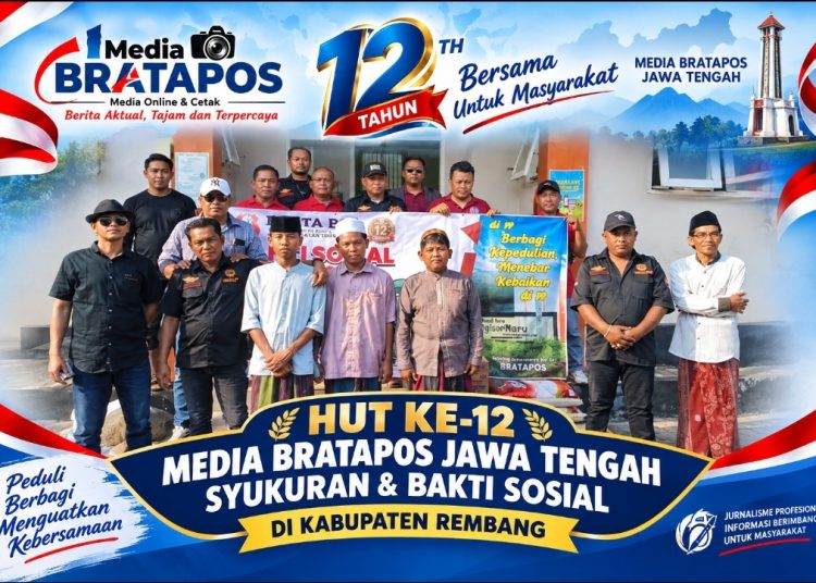 Dua Belas Tahun Berkarya, Media Bratapos Jateng Teguhkan Profesionalitas dan Kepedulian Sosial