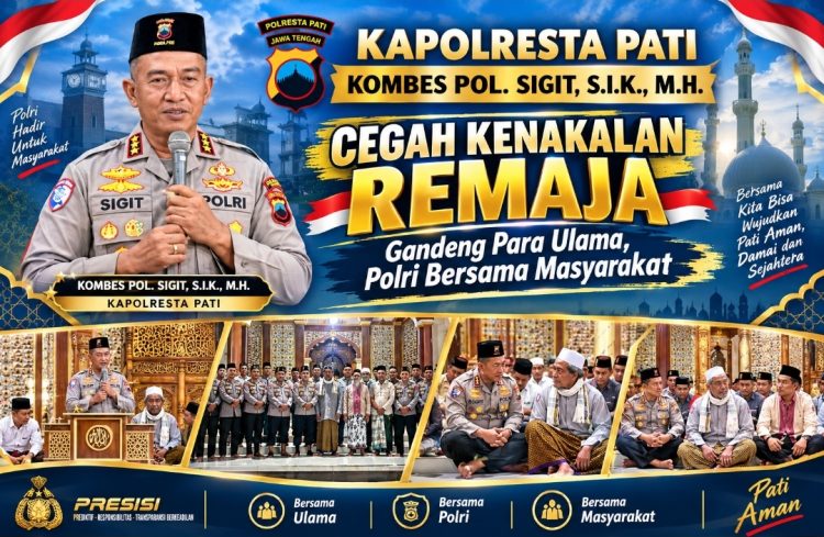 Polisi Bersama Masyarakat, Kapolresta Pati Gaungkan Pesan Damai